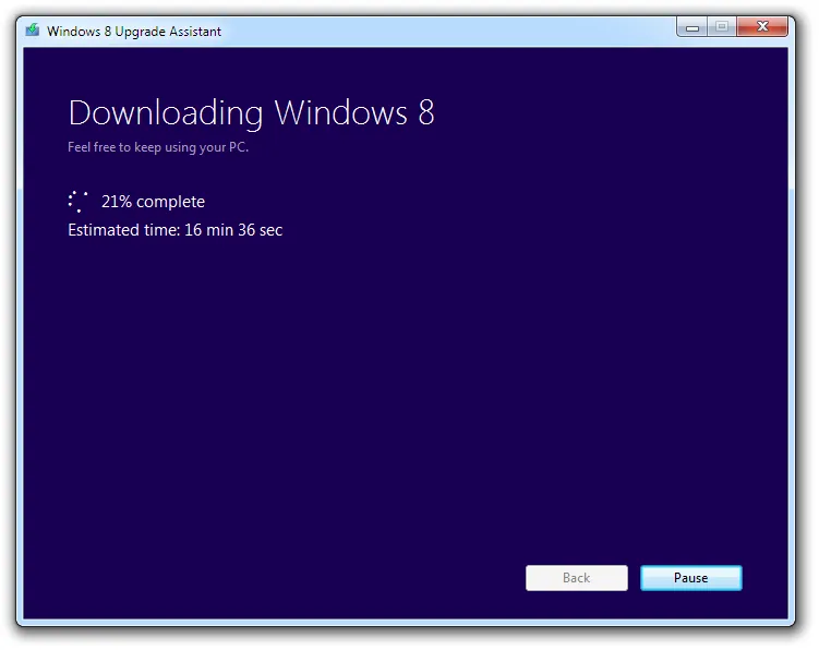 Windows 8 Download Progress